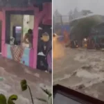 O Beco do Batman, na Vila Madalena (SP), inundado. Foto: Reprodução